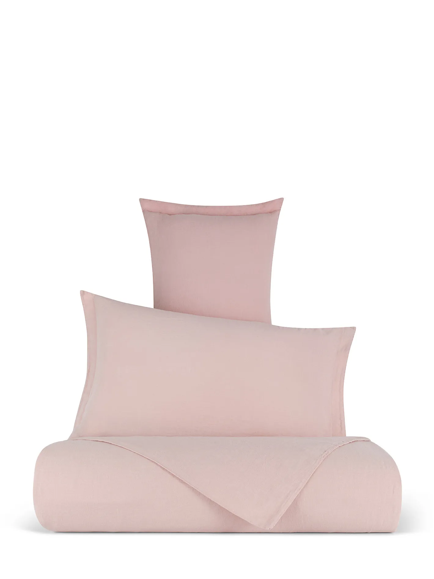 coincasa Biancheria Da Letto|Copripiumini|Copripiumino in lino e cotone tinta unita Zefiro Rosa chiaro