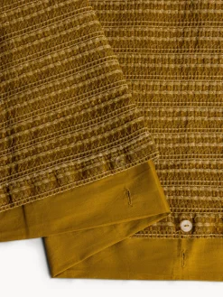 coincasa Biancheria Da Letto|Copripiumino in puro cotone lavato lavorazione waffle Giallo ocra