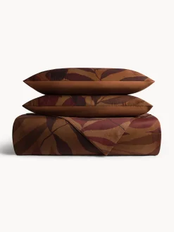 coincasa Biancheria Da Letto|Copripiumini|Copripiumino in raso di cotone stampa foliage Arancione ambra