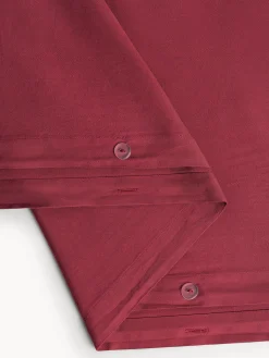 coincasa Biancheria Da Letto|Copripiumini|Copripiumino in raso di cotone lavato Rosso bordeaux