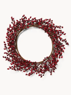 coincasa Ghirlande Natalizie|Corona con bacche rosse Rosso