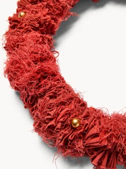 coincasa Ghirlande Natalizie|Corona fatta di tessuti Rosso