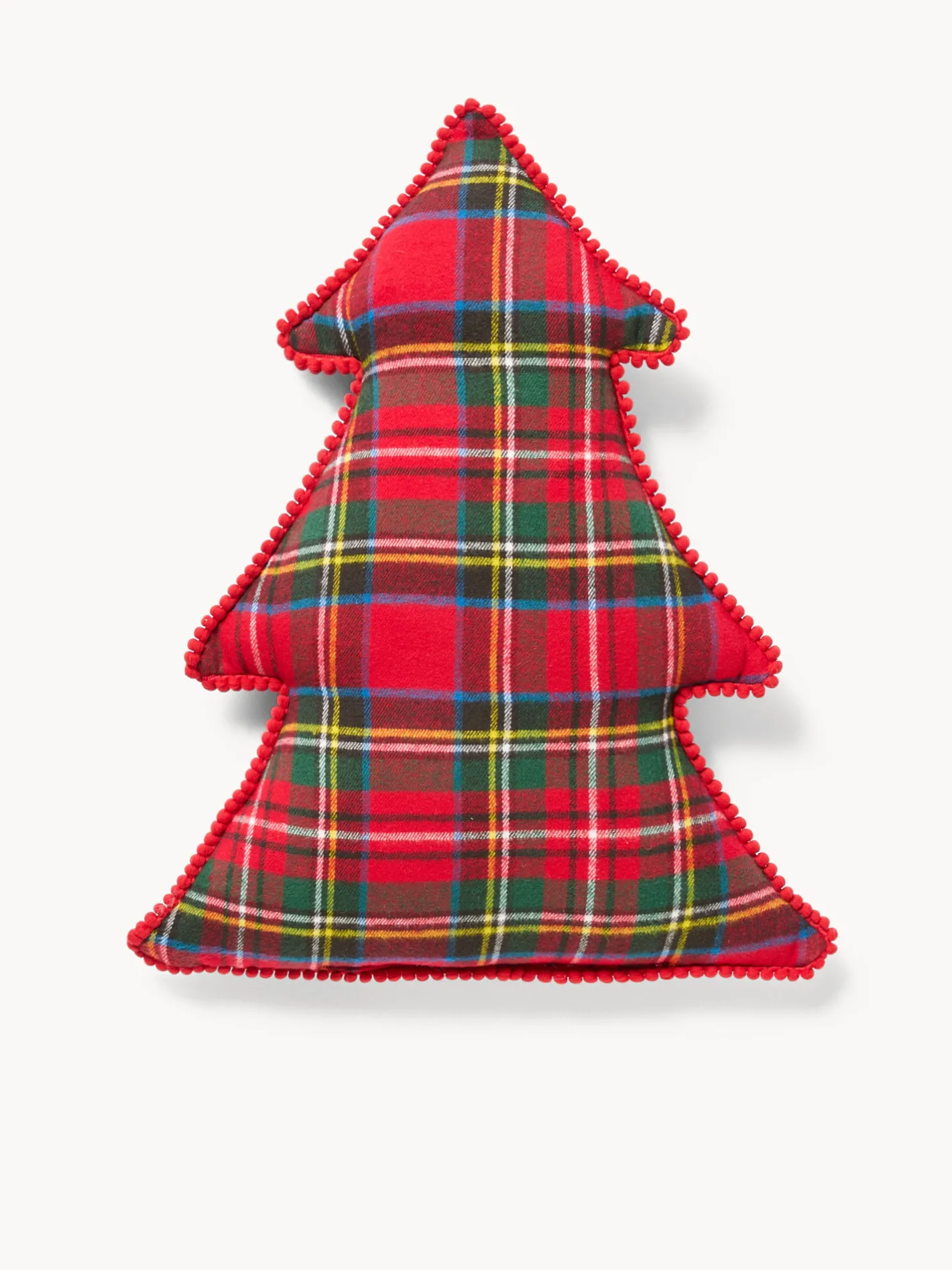 coincasa Cuscini Divano|Cuscini Natalizi|Cuscino a forma di albero di Natale tartan Rosso
