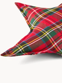 coincasa Cuscini Divano|Cuscini Natalizi|Cuscino a forma di stella tartan Rosso