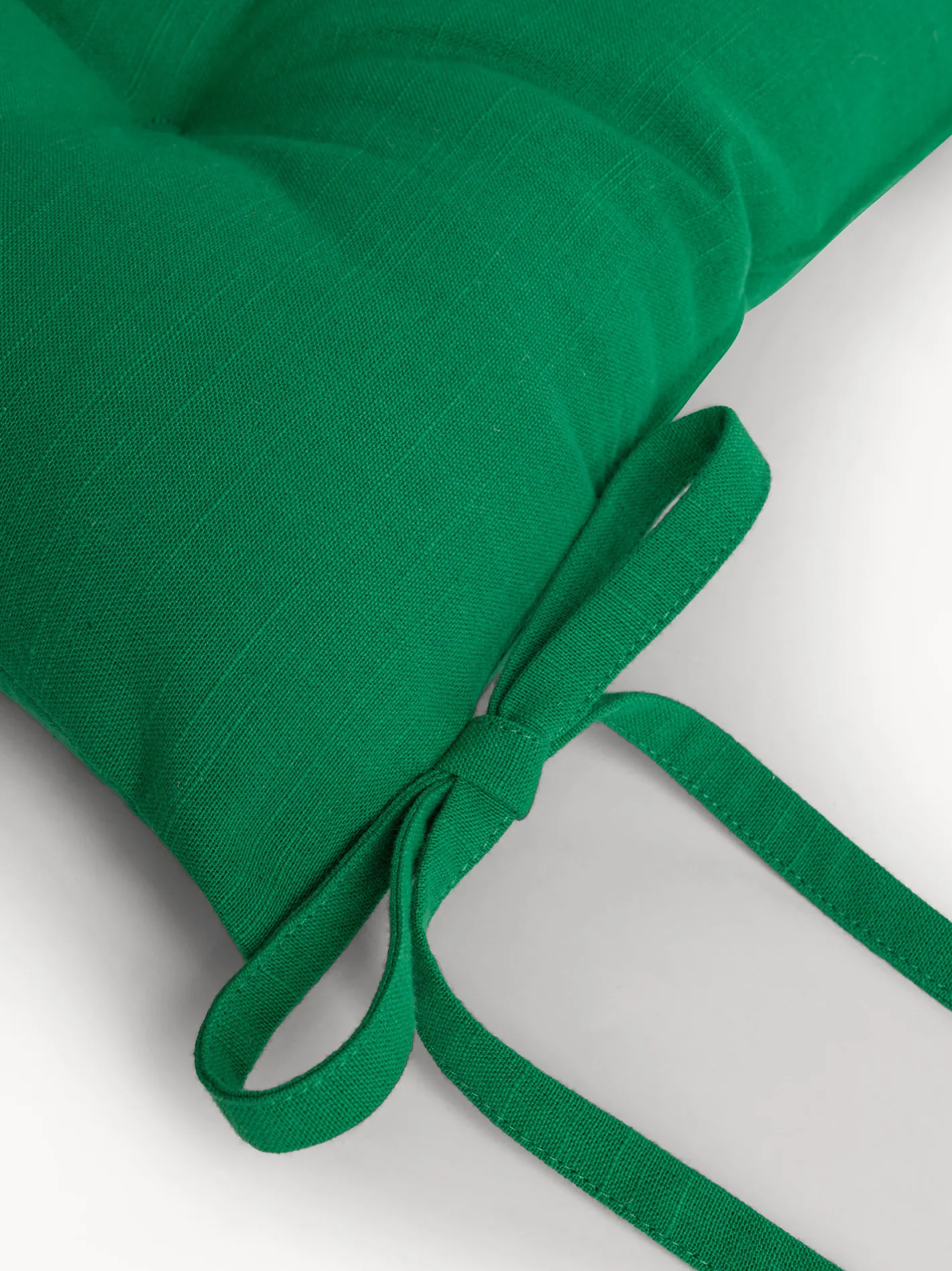 coincasa Cuscini Per Sedie|Cuscino da sedia con lacci in slub di cotone tinta unita Verde