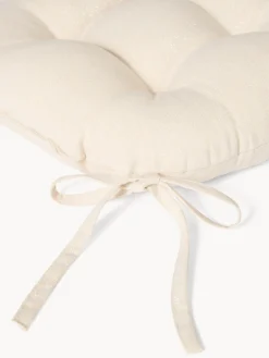 coincasa Cuscini Per Sedie|Cuscino da sedia con lacci in cotone e lurex Bianco