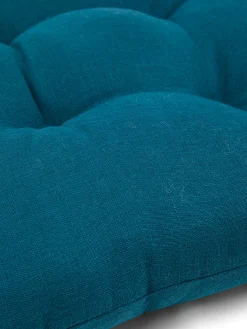 coincasa Cuscini Per Sedie|Cuscino da sedia puro lino tinta unita Petrolio