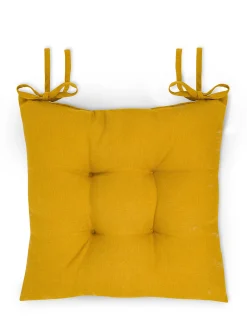 coincasa Cuscini Per Sedie|Cuscino da sedia puro lino tinta unita Giallo