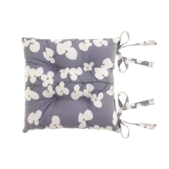 coincasa Cuscini Per Sedie|Cuscino sedia puro cotone floreale Bianco/Blu