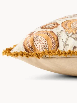 coincasa Cuscini|Cuscini Divano|Cuscino 45x45 cm con stampa melograno e frangette Giallo ocra