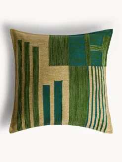 coincasa Cuscini|Cuscini Divano|Cuscino 45x45 cm in cotone con ricamo geometrico Verde