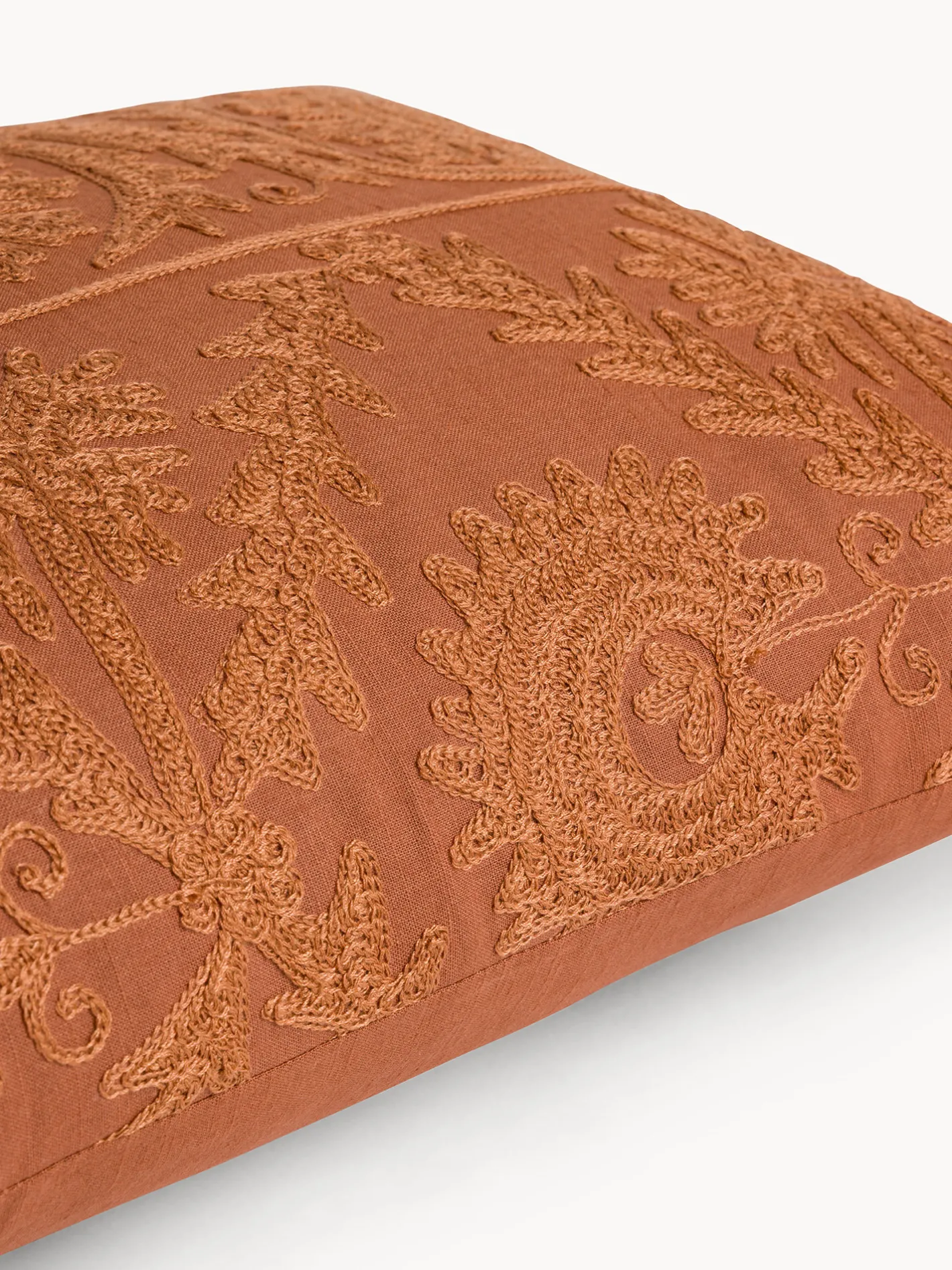 coincasa Cuscini|Cuscini Divano|Cuscino 35x50 cm in cotone con ricamo etnico Rosa antico