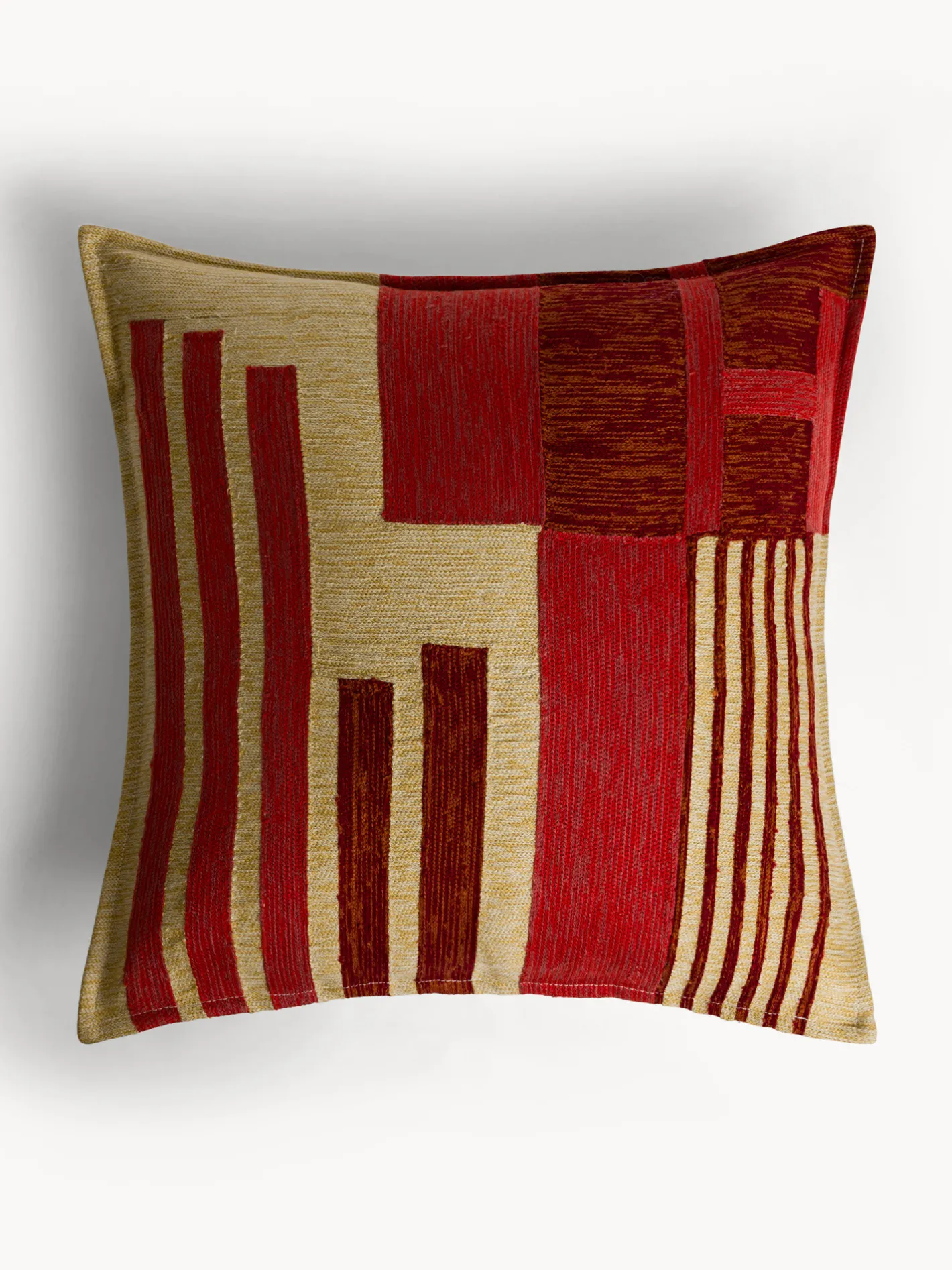 coincasa Cuscini|Cuscini Divano|Cuscino 45x45 cm in cotone con ricamo geometrico Rosso