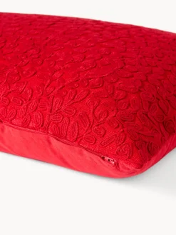 coincasa Cuscini Divano|Cuscini Natalizi|Cuscino 40x65 in ciniglia ricamata Rosso