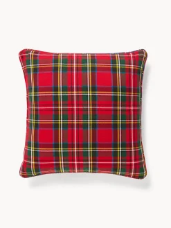 coincasa Cuscini Divano|Cuscini Natalizi|Cuscino 45x45 in cotone motivo tartan Rosso