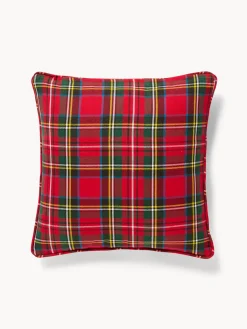 coincasa Cuscini Divano|Cuscini Natalizi|Cuscino 45x45 in cotone motivo tartan Rosso