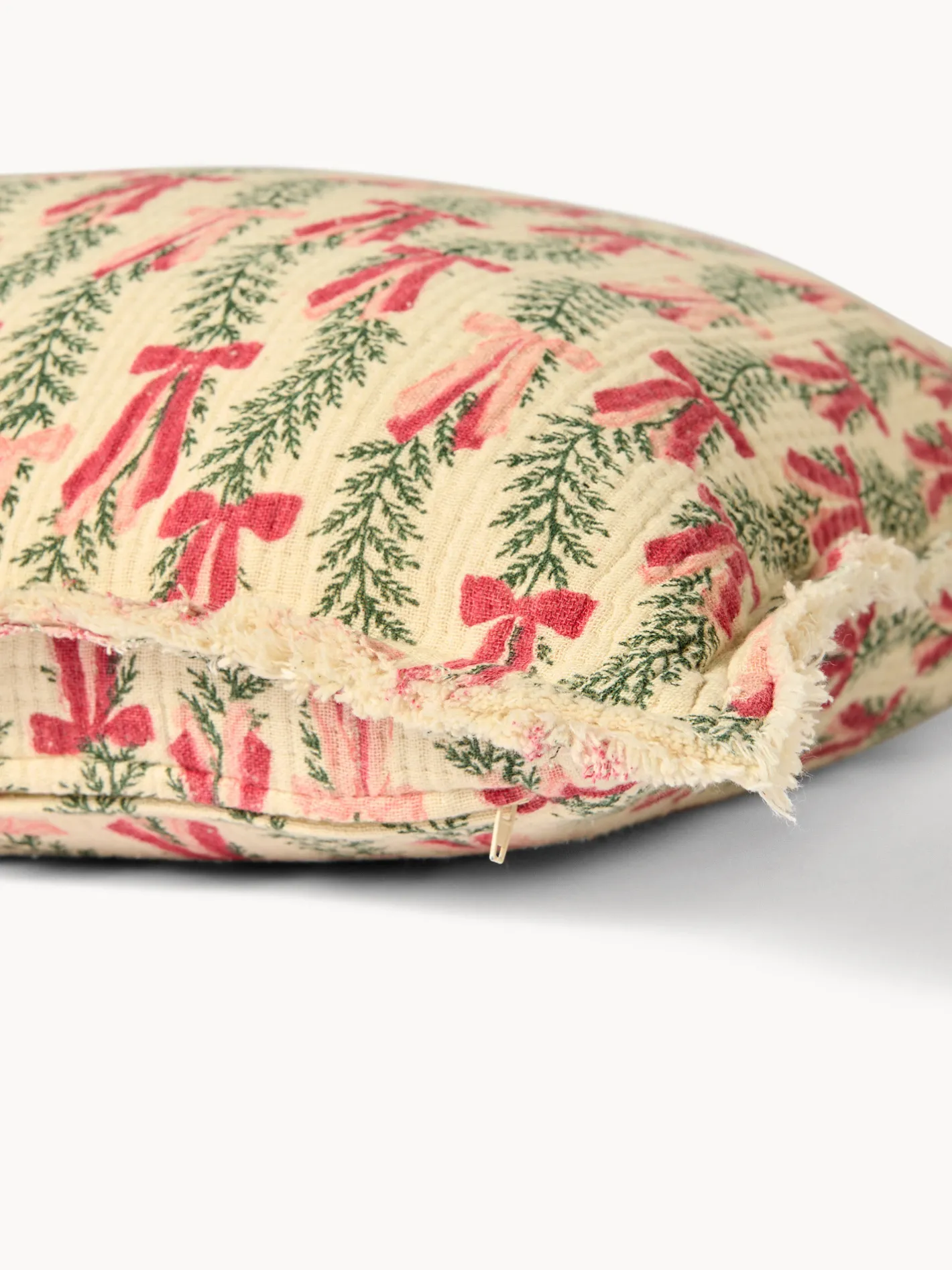 coincasa Cuscini Divano|Cuscini Natalizi|Cuscino 50x50 in garza di cotone con frangette Multicolor