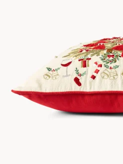coincasa Cuscini Divano|Cuscini Natalizi|Cuscino 45x45 ricamo albero di Natale Multicolor
