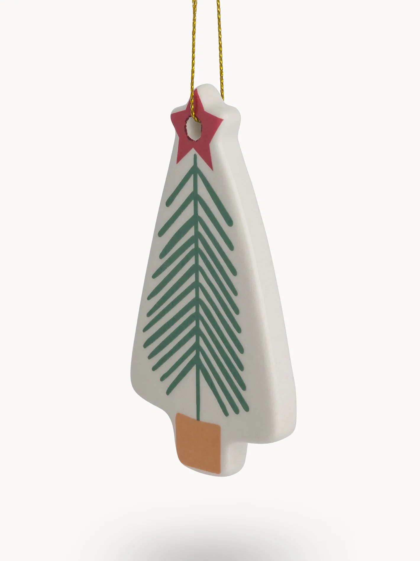 coincasa Altre Decorazioni Natalizie|Decorazione in ceramica a forma di albero Bianco