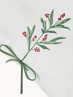 coincasa Federe E Copricuscini|Camera Da Letto|Federa in cotone percalle con ricamo Bianco