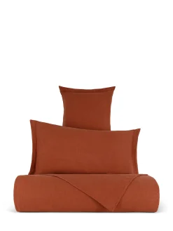 coincasa Biancheria Da Letto|Federe E Copricuscini|Federa in lino e cotone tinta unita Zefiro Rosso