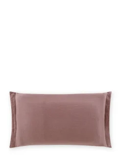 coincasa Biancheria Da Letto|Federe E Copricuscini|Federa in lino e cotone tinta unita Zefiro Rosa scuro