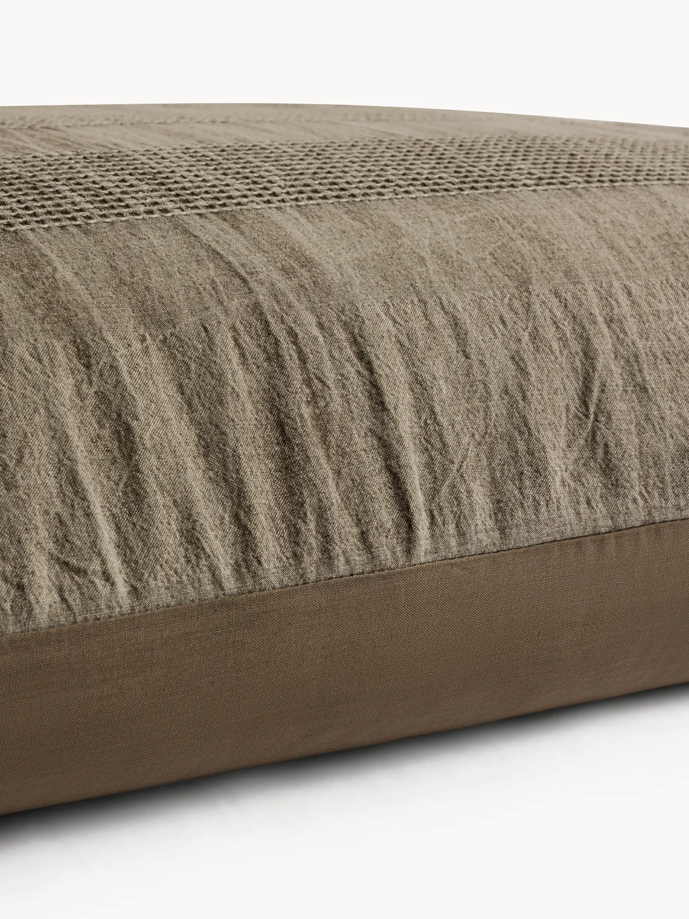 coincasa Biancheria Da Letto|Federe E Copricuscini|Federa in puro cotone lavato con lavorazione waffle Grigio chiaro