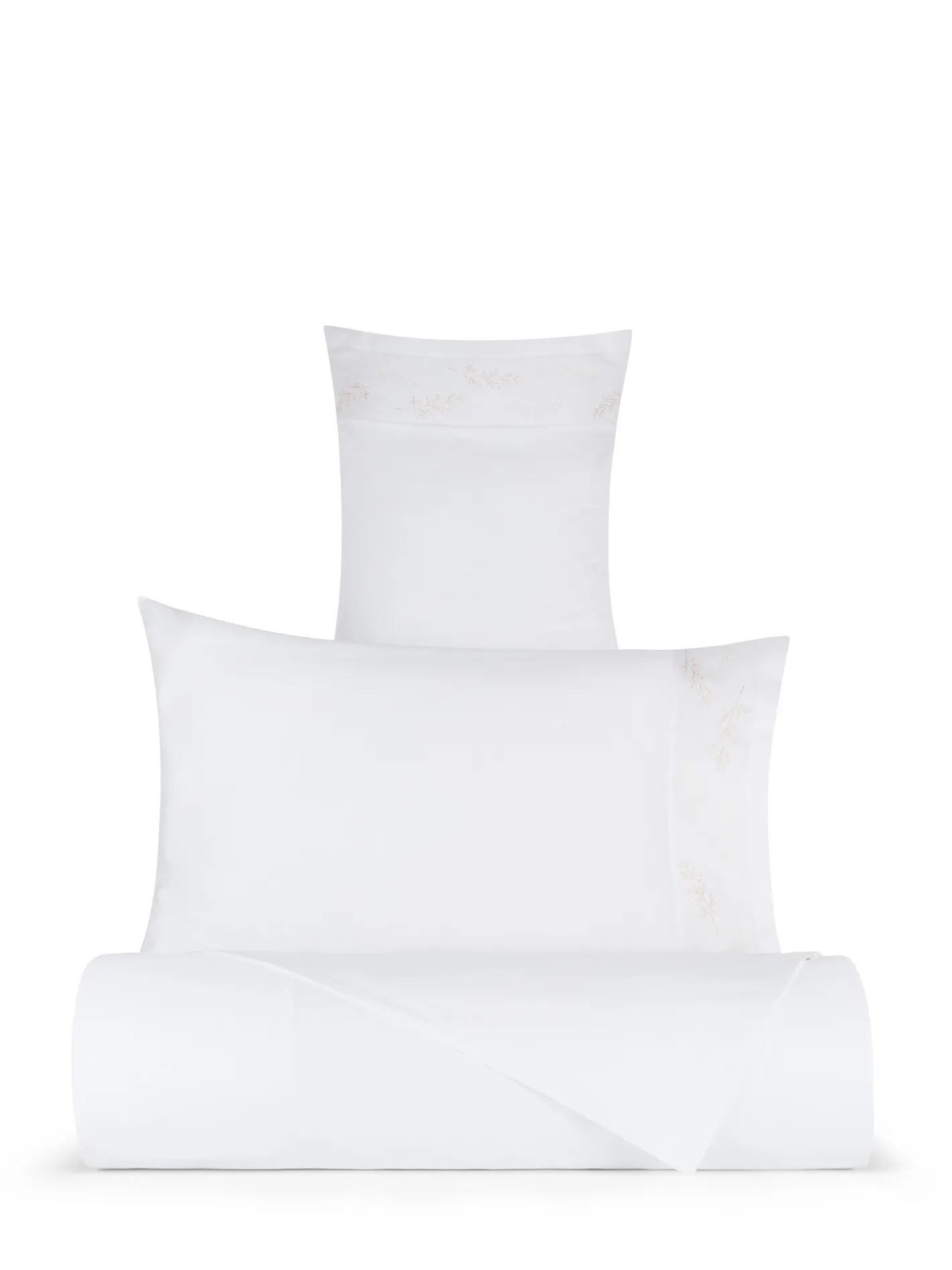 coincasa Biancheria Da Letto|Federe E Copricuscini|Federa ricamata in raso di cotone extra fine Portofino Bianco