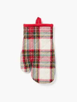 coincasa Presine E Guanti Da Cucina|Strofinacci E Presine Natalizie|Guanto cucina tartan in puro cotone tinto filo Multicolor