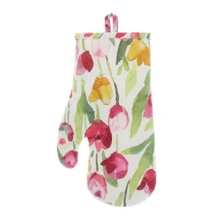 coincasa Biancheria Da Tavola|Presine E Guanti Da Cucina|Guanto da cucina puro cotone stampa tulipani Multicolor