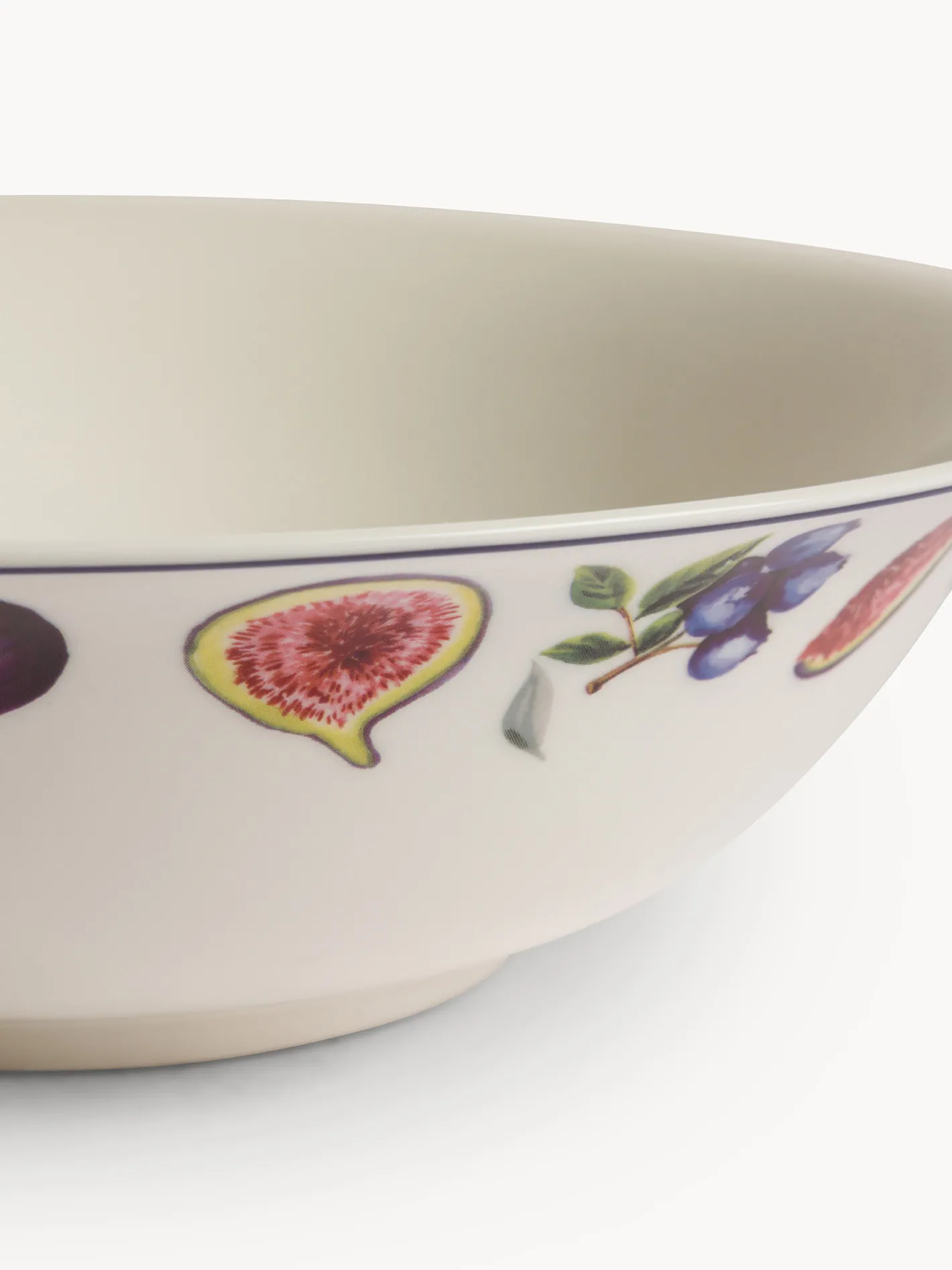 coincasa Insalatiere|Insalatiera new bone china motivo fichi Bianco