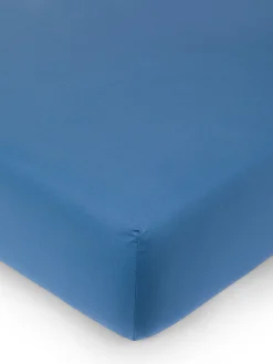 coincasa Biancheria Da Letto|Lenzuola Con Angoli|Lenzuolo con angoli in cotone percalle Zefiro Blu