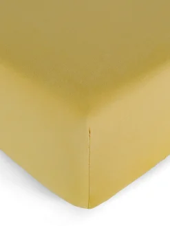 coincasa Biancheria Da Letto|Lenzuola Con Angoli|Lenzuolo con angoli raso di cotone tinta unita Zefiro Giallo scuro