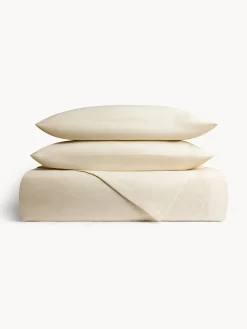 coincasa Biancheria Da Letto|Lenzuola|Lenzuolo liscio in puro cotone lavato con ricamo Bianco