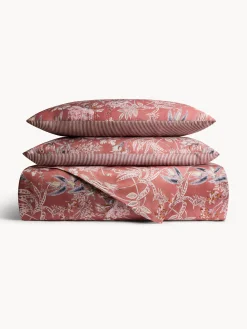 coincasa Biancheria Da Letto|Lenzuola|Lenzuolo liscio in raso di cotone stampa floreale Rosa antico