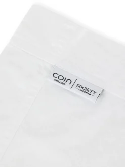 society limonta Biancheria Da Letto|Lenzuola|Lenzuolo liscio percalle di cotone stampato Special Capsule SOCIETY Made in Italy per Coincasa Bianco