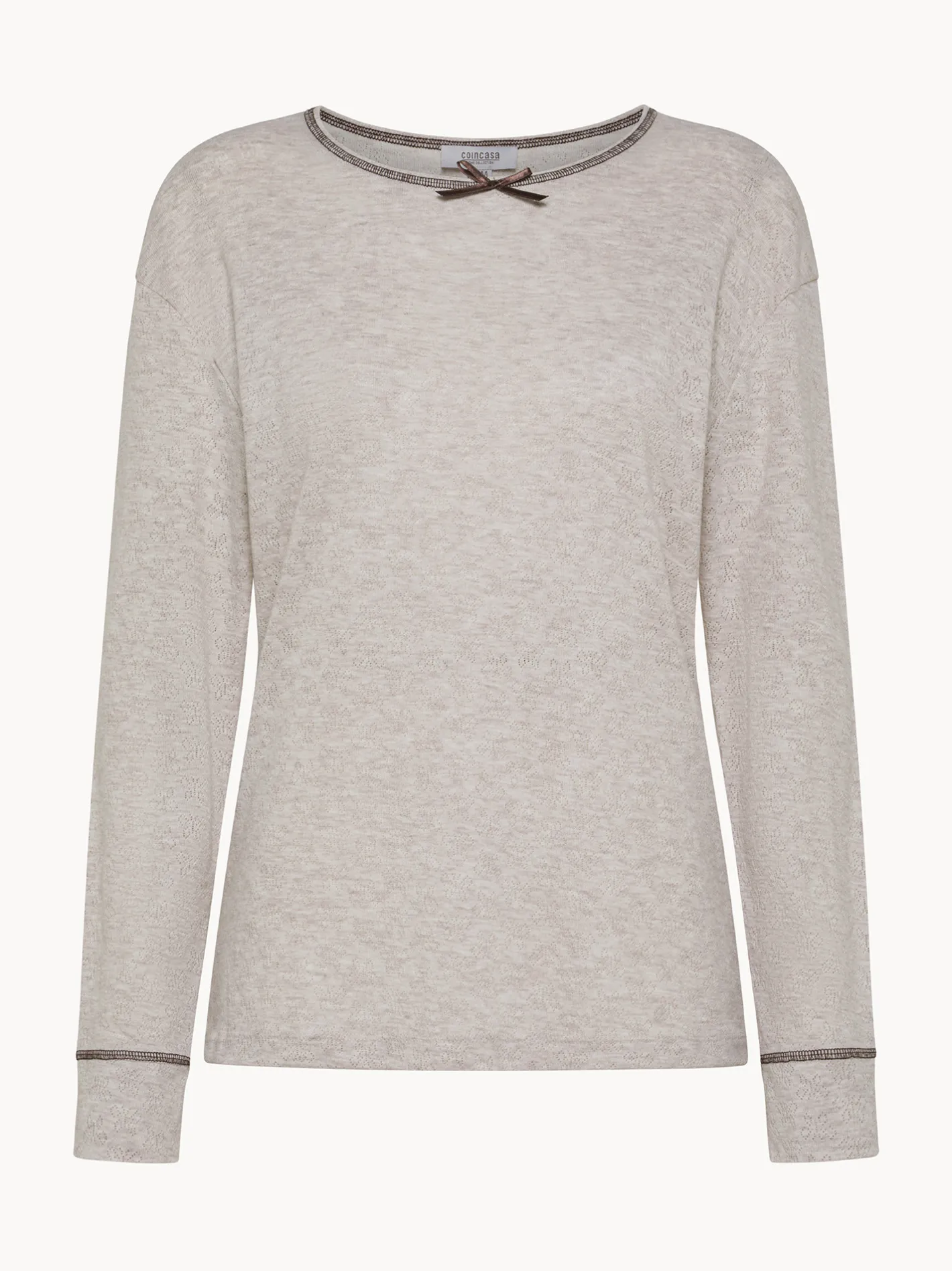 Homewear|Maglia da pigiama in maglina Ecrù