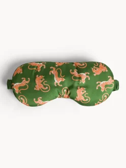 coincasa Homewear|Mascherina notte in tessuto setoso con stampa Verde