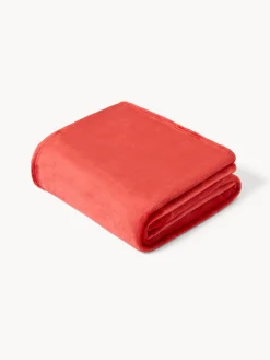 coincasa Coperte E Plaid|Camera Da Letto|Maxiplaid in flanella tinta unita Rosso