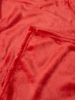 coincasa Coperte E Plaid|Camera Da Letto|Maxiplaid in flanella tinta unita Rosso