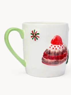 coincasa Tazze, Mug E Tazzine|Tazze, Mug E Tazzine Natalizie|Mug in ceramica con gingerbread in rilievo Bianco