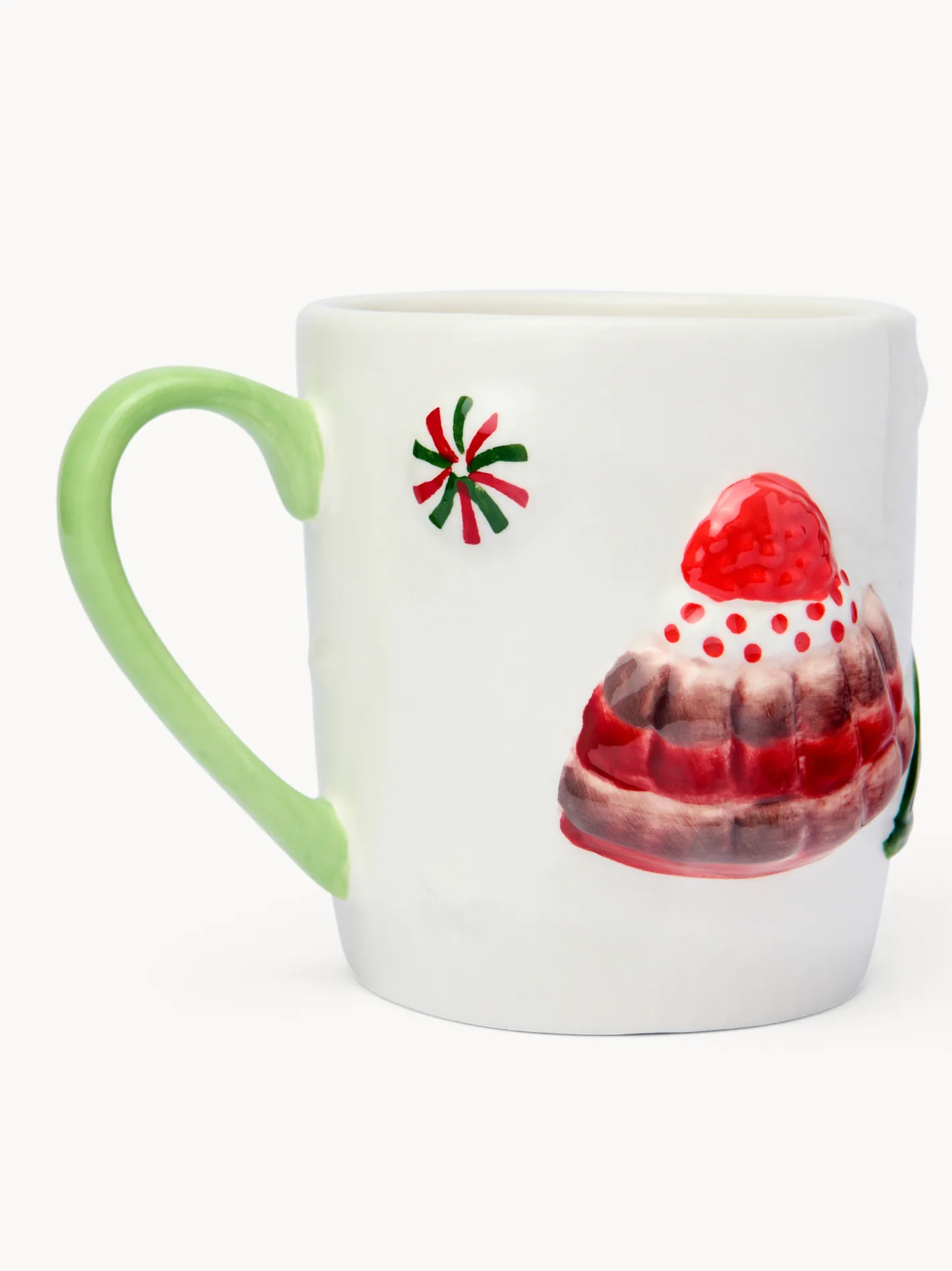 coincasa Tazze, Mug E Tazzine|Tazze, Mug E Tazzine Natalizie|Mug in ceramica con gingerbread in rilievo Bianco