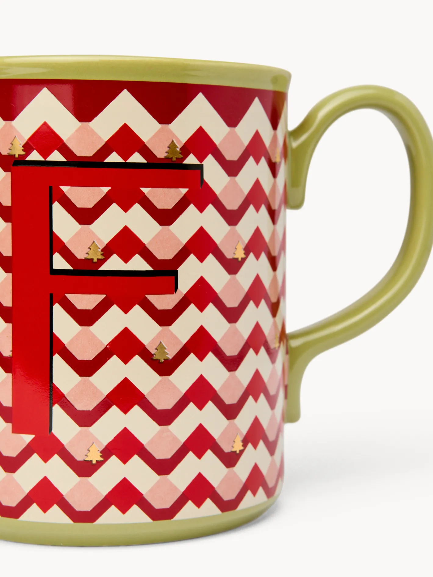 coincasa Tazze, Mug E Tazzine|Tazze, Mug E Tazzine Natalizie|Mug in ceramica lettera F Rosso
