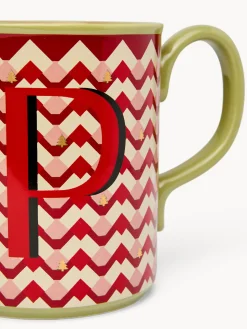 coincasa Tazze, Mug E Tazzine|Tazze, Mug E Tazzine Natalizie|Mug in ceramica lettera P Rosso