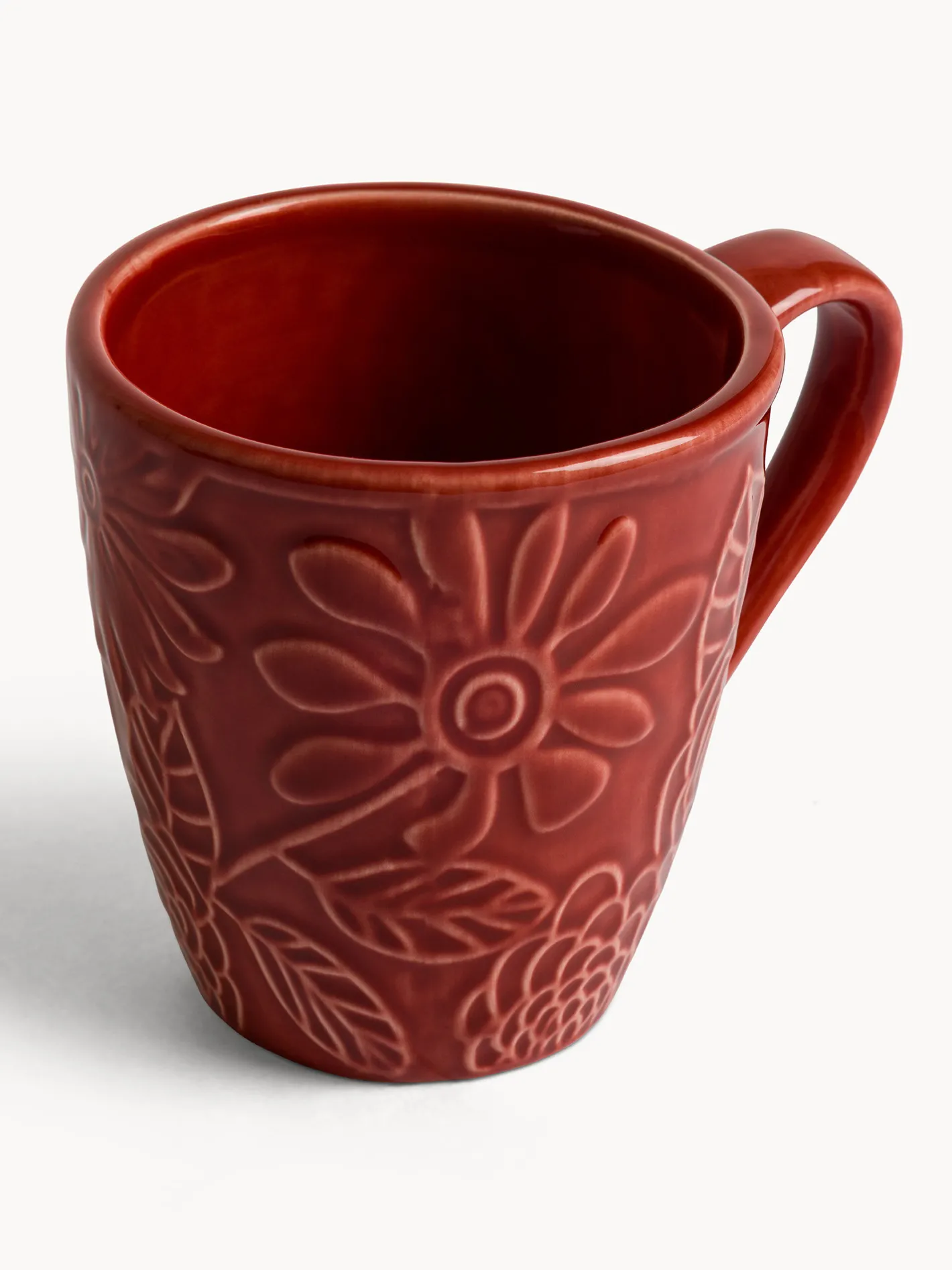 coincasa Tazze, Mug E Tazzine|Mug in stoneware con fiori in rilievo Multicolor