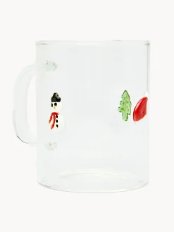 coincasa Tazze, Mug E Tazzine|Tazze, Mug E Tazzine Natalizie|Mug in vetro borosilicato con applicazioni natalizie Trasparente