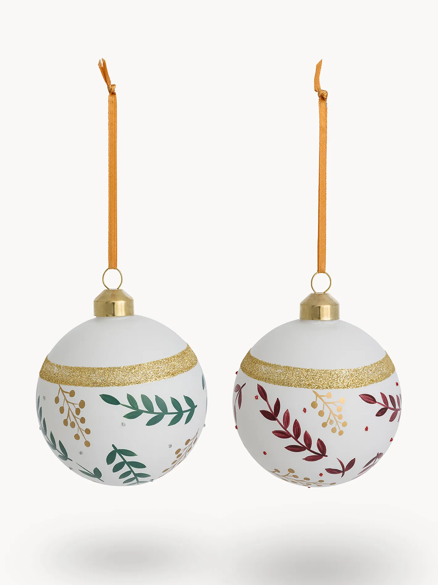 coincasa Palline|Pallina addobbo albero in vetro Bianco