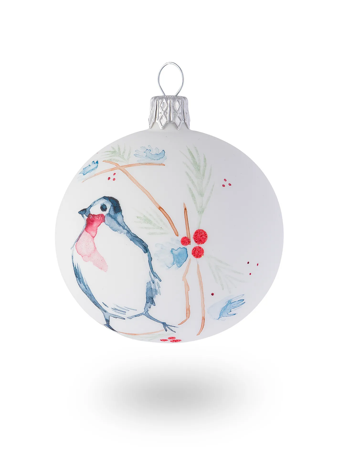 coincasa Palline|Pallina in vetro decorata a mano Bianco