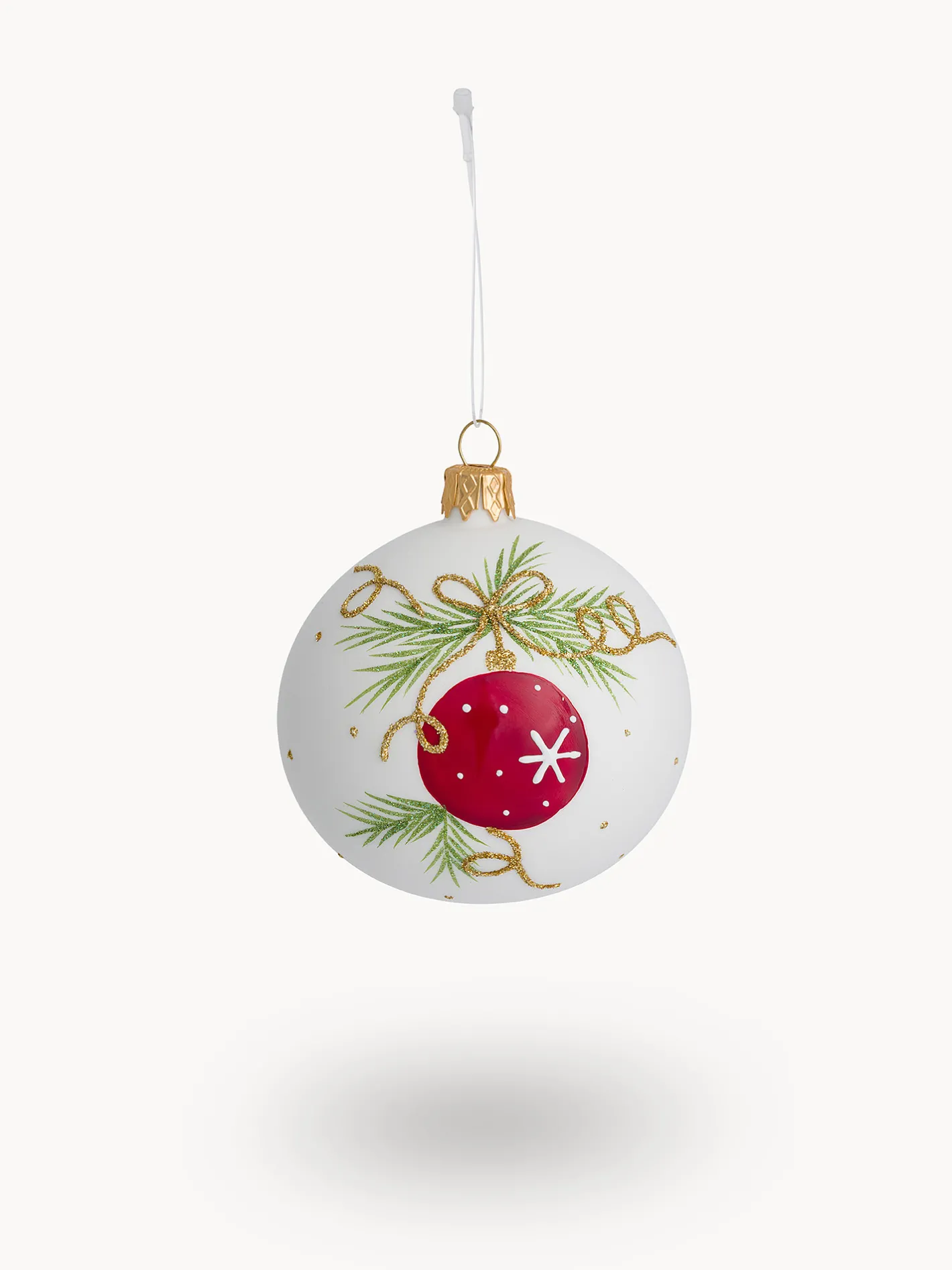 coincasa Palline|Pallina in vetro soffiato a bocca da artigiani europei Bianco