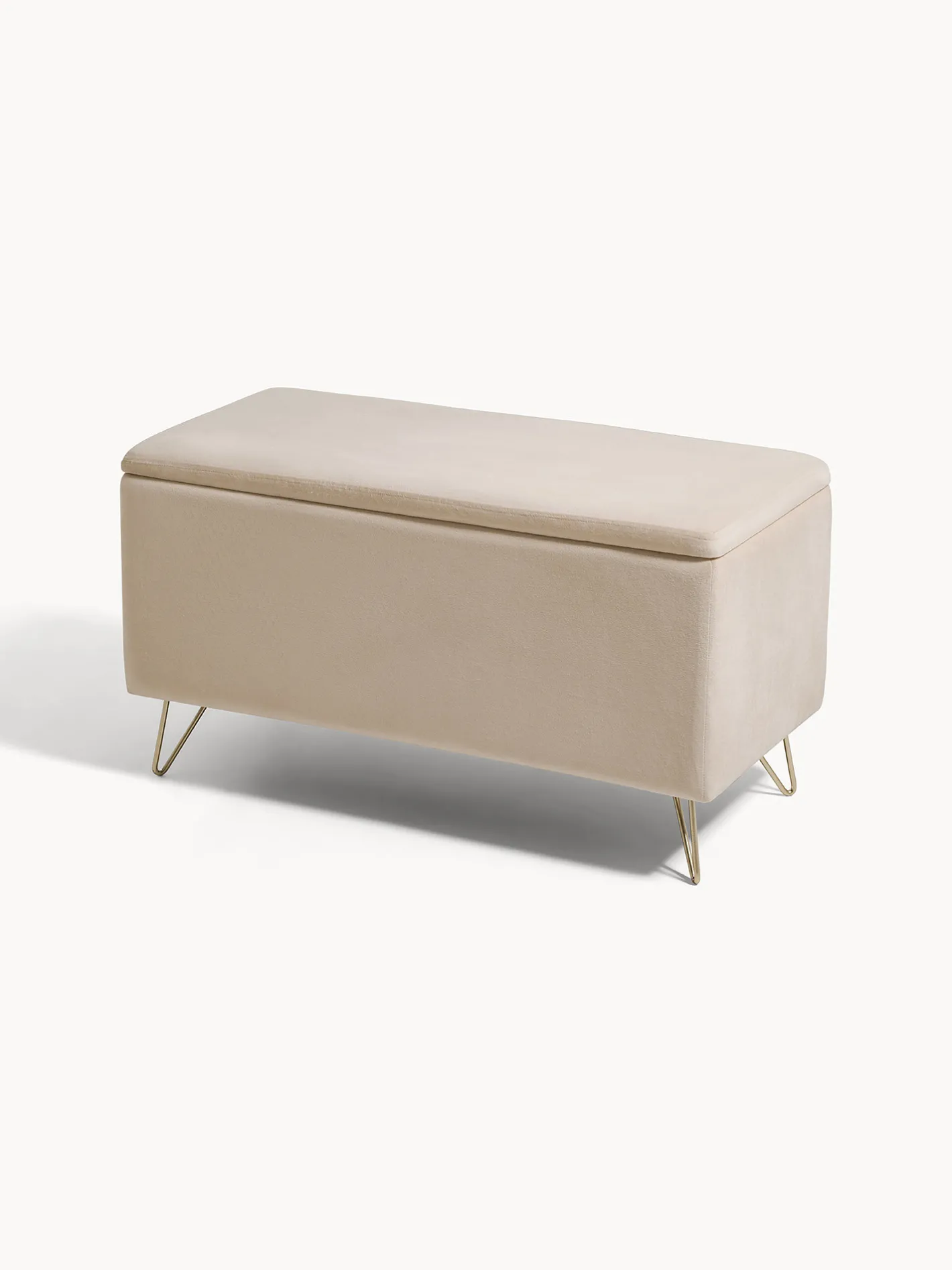 coincasa Divani Poltrone E Pouf|Panca contenitore in velluto Chamois Beige
